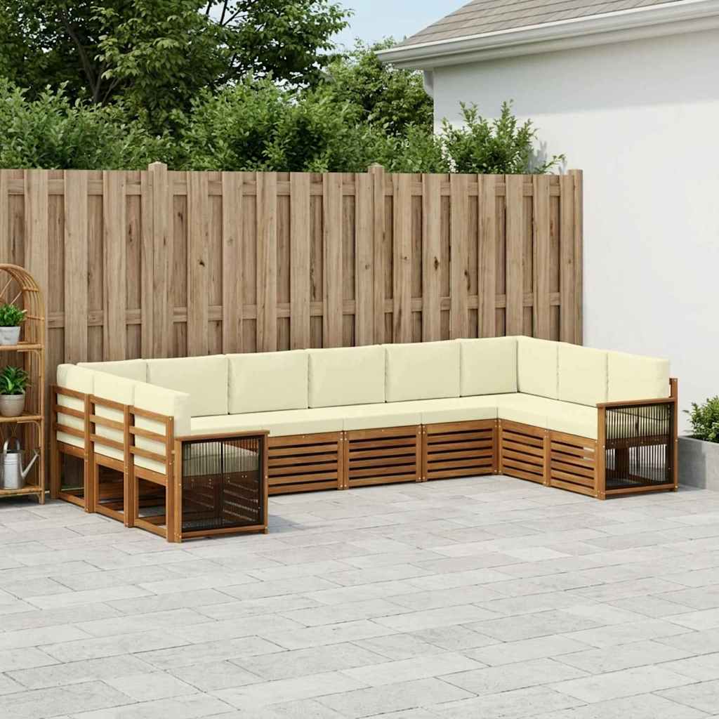 Hoekbank Set met kussen 7 pcs Natuurlijk en Crème is nu te koop bij PeponiXL, paradijselijk wonen!