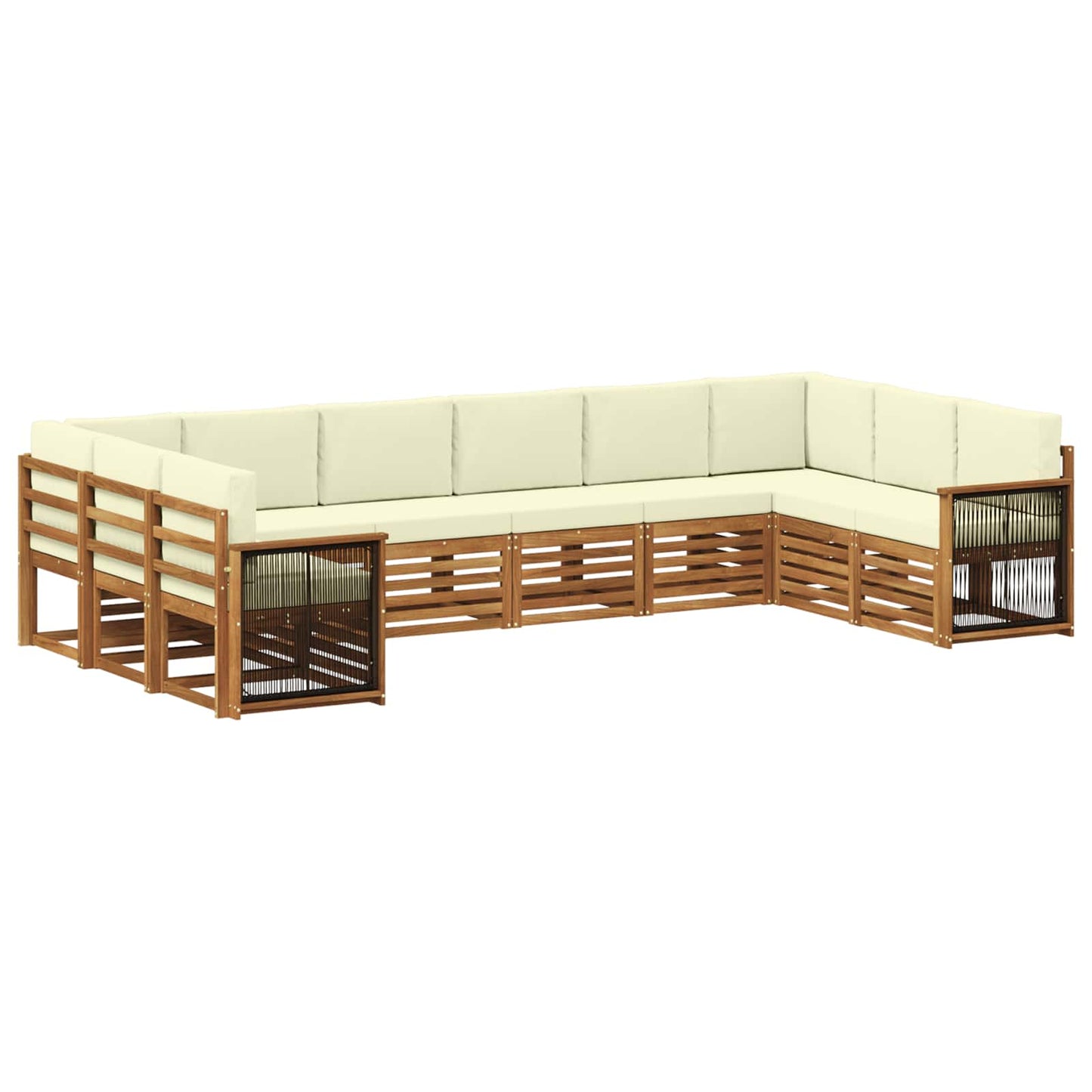 Hoekbank Set met kussen 7 pcs Natuurlijk en Crème is nu te koop bij PeponiXL, paradijselijk wonen!