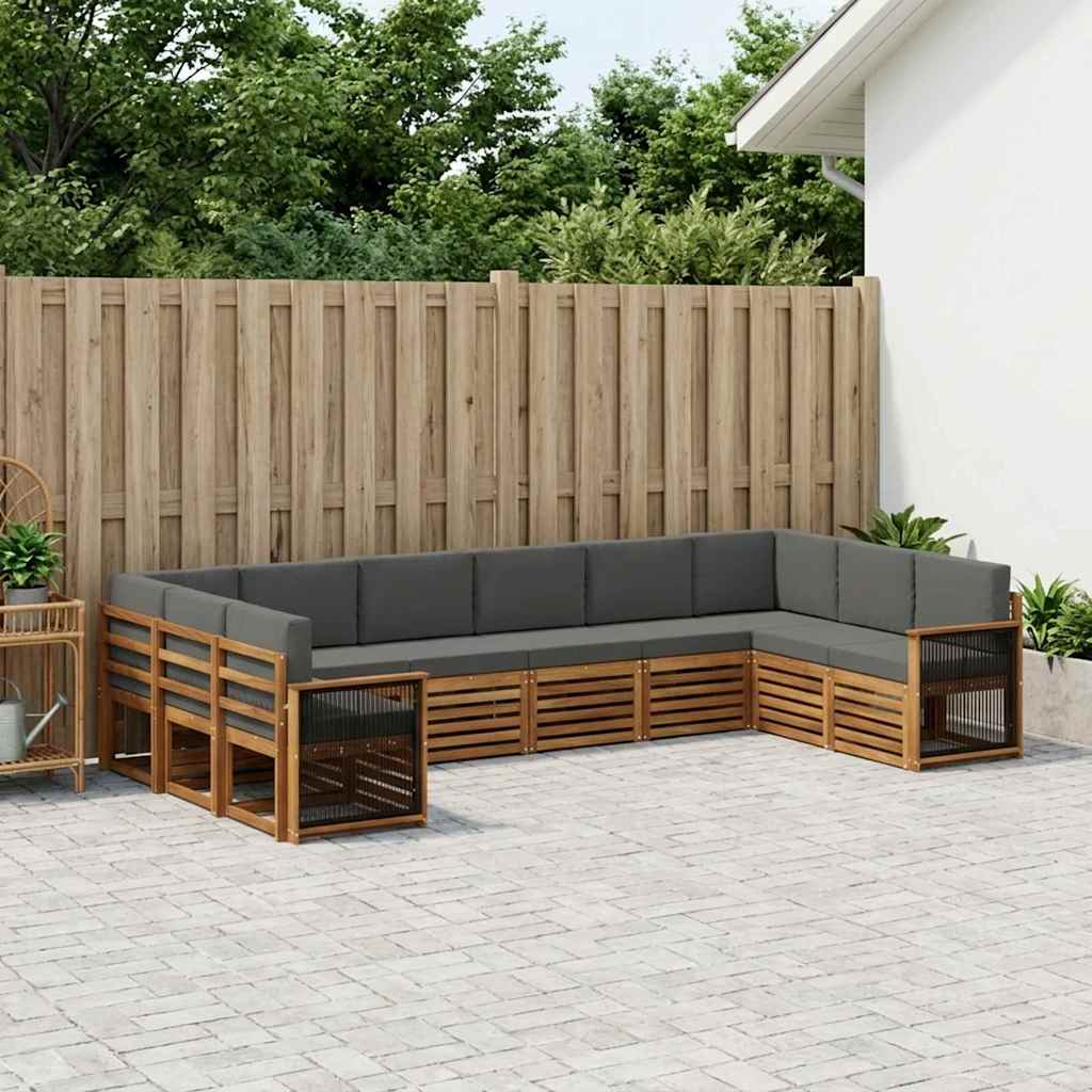 Hoekbank Set met kussen 7 pcs Natuurlijk en Antraciet is nu te koop bij PeponiXL, paradijselijk wonen!