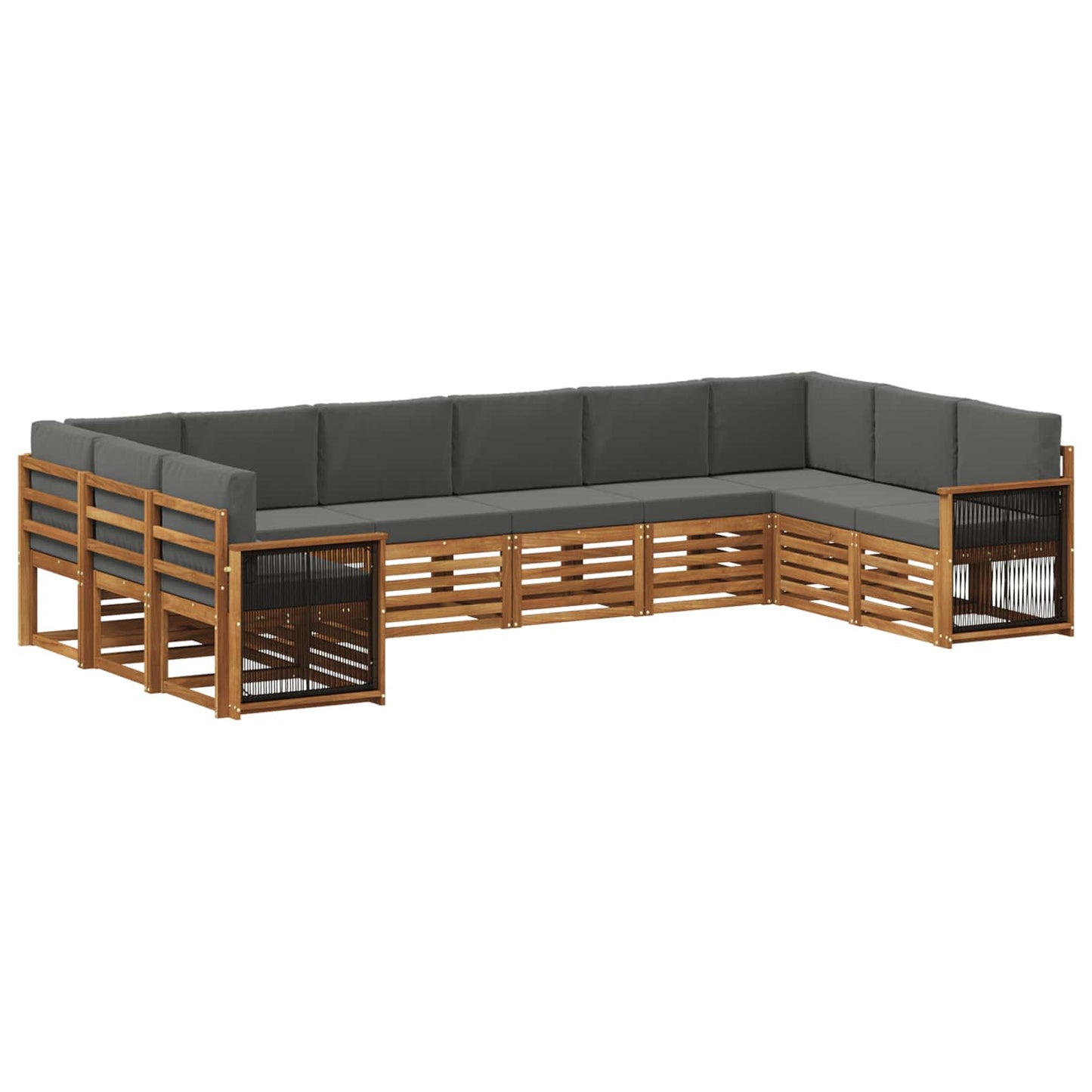 Hoekbank Set met kussen 7 pcs Natuurlijk en Antraciet is nu te koop bij PeponiXL, paradijselijk wonen!