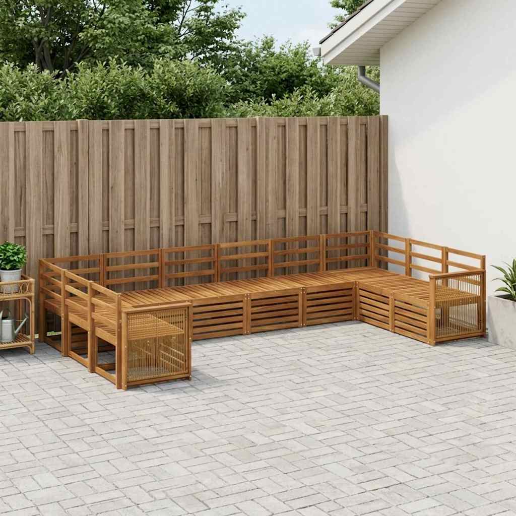 Hoekbank Set 7 pcs Naturel Massief Acaciahout is nu te koop bij PeponiXL, paradijselijk wonen!