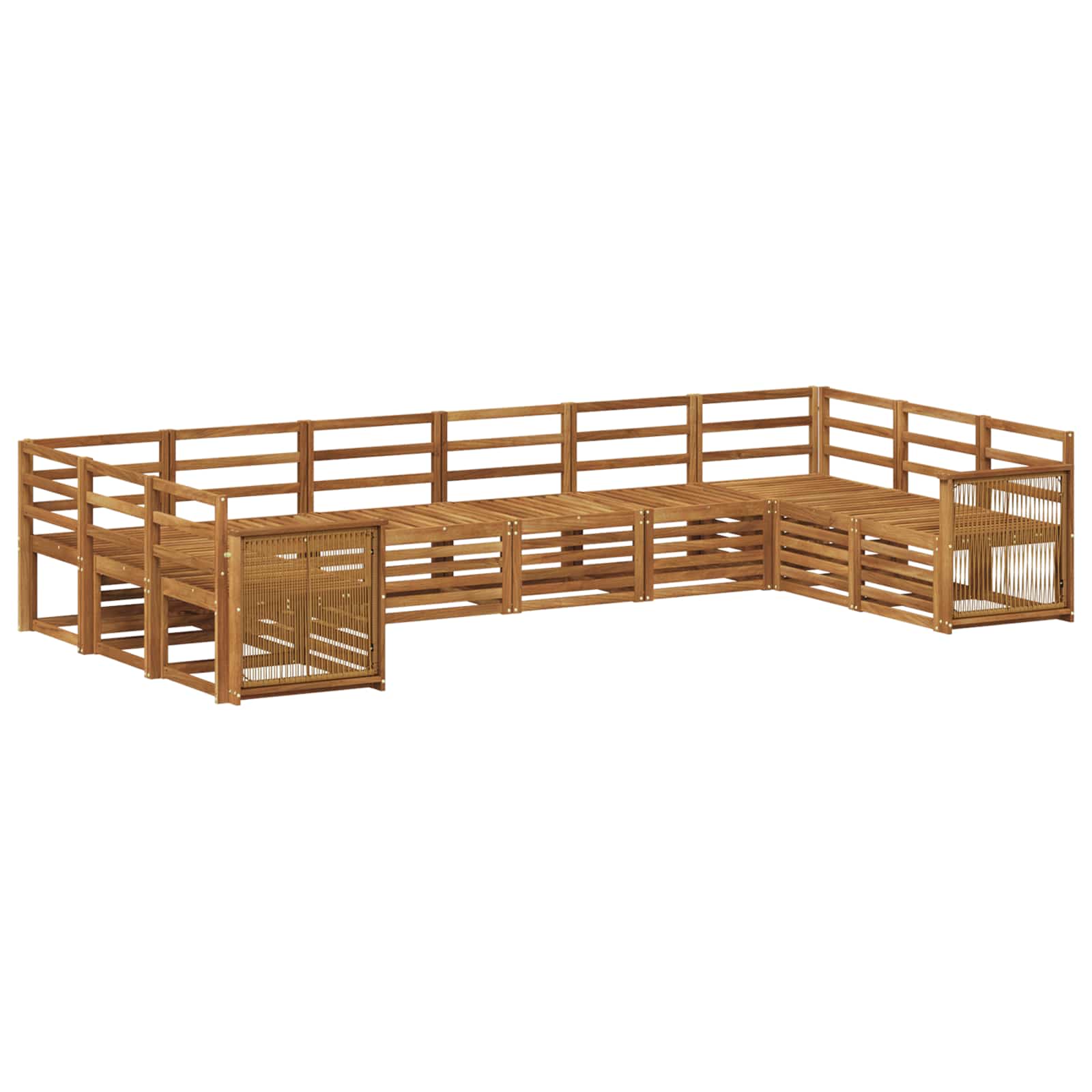 Hoekbank Set 7 pcs Naturel Massief Acaciahout is nu te koop bij PeponiXL, paradijselijk wonen!