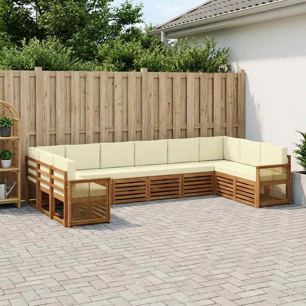 Hoekbank Set met kussen 7 pcs Natuurlijk en Crème is nu te koop bij PeponiXL, paradijselijk wonen!