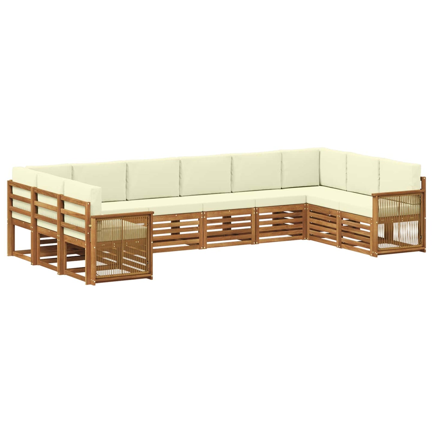 Hoekbank Set met kussen 7 pcs Natuurlijk en Crème is nu te koop bij PeponiXL, paradijselijk wonen!