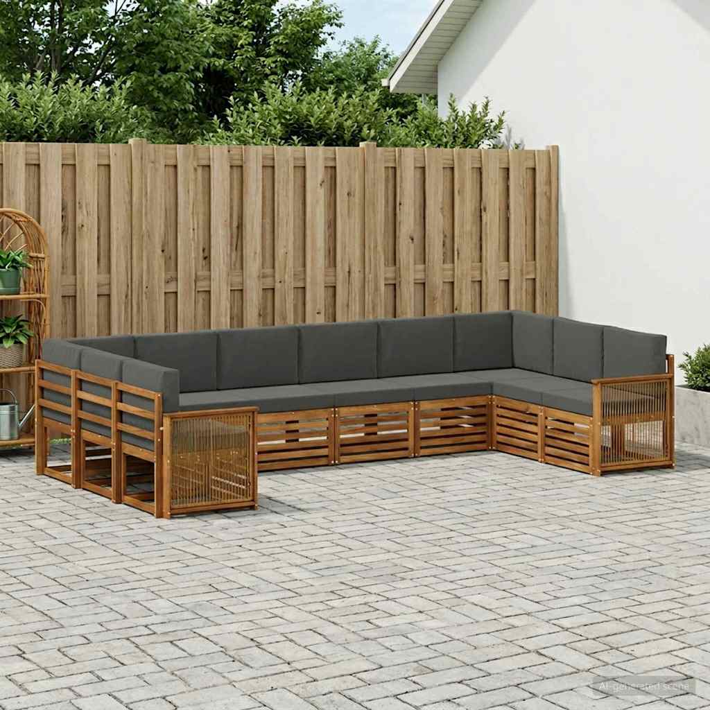 Hoekbank Set met kussen 7 pcs Natuurlijk en Antraciet is nu te koop bij PeponiXL, paradijselijk wonen!