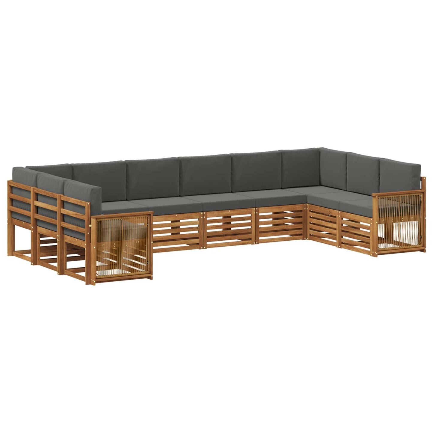 Hoekbank Set met kussen 7 pcs Natuurlijk en Antraciet is nu te koop bij PeponiXL, paradijselijk wonen!