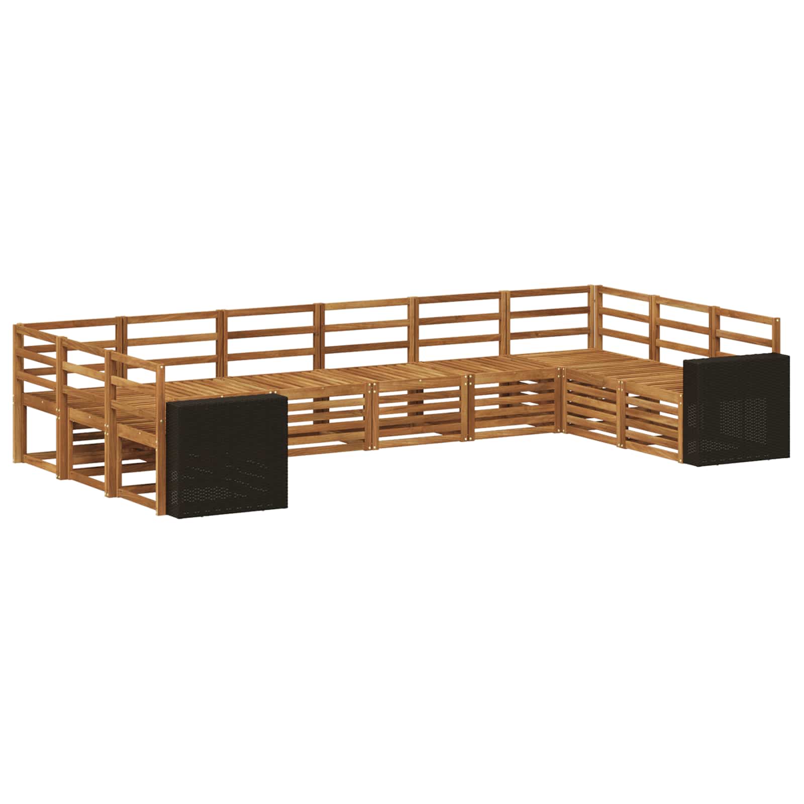 Hoekbank Set 10 pcs Naturel Massief Acaciahout is nu te koop bij PeponiXL, paradijselijk wonen!