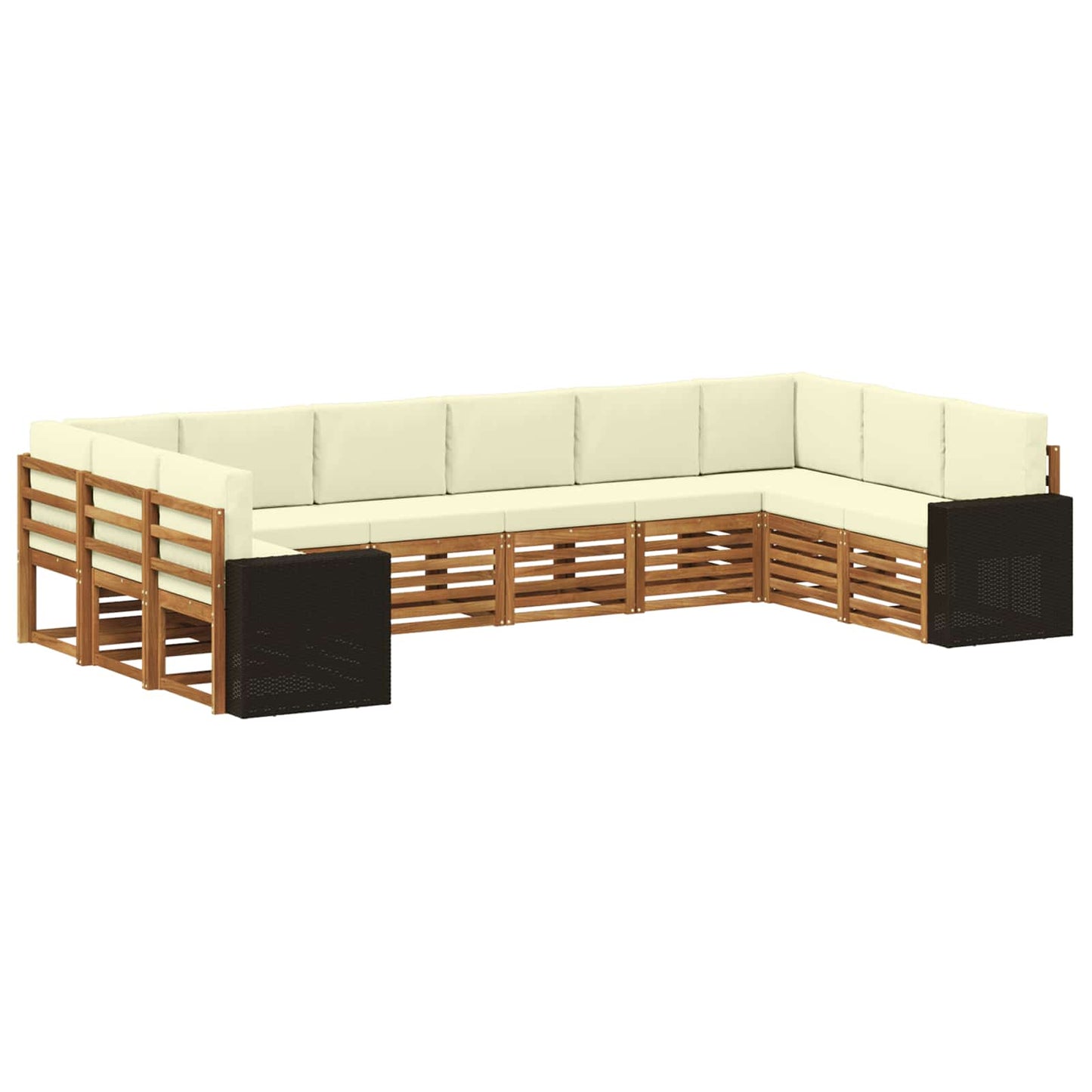 Buiten bankenset 10 pcs Natuurlijk en Crème Polyester is nu te koop bij PeponiXL, paradijselijk wonen!