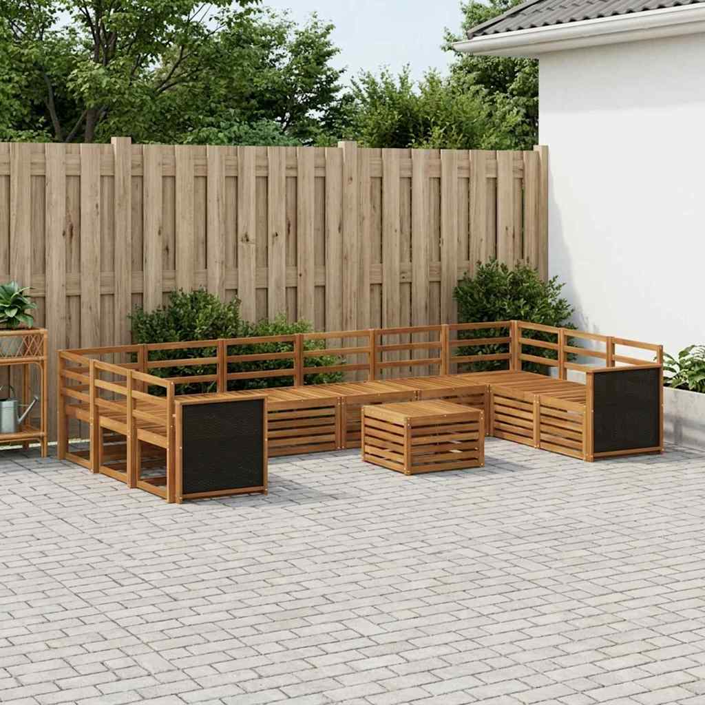 Buiten bankenset 8 pcs Naturel Massief Acaciahout is nu te koop bij PeponiXL, paradijselijk wonen!