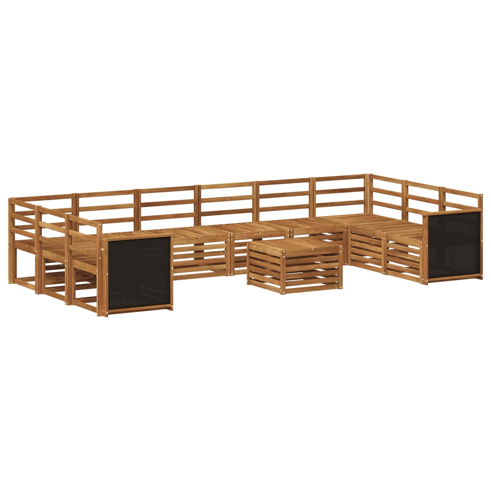 Buiten bankenset 8 pcs Naturel Massief Acaciahout is nu te koop bij PeponiXL, paradijselijk wonen!