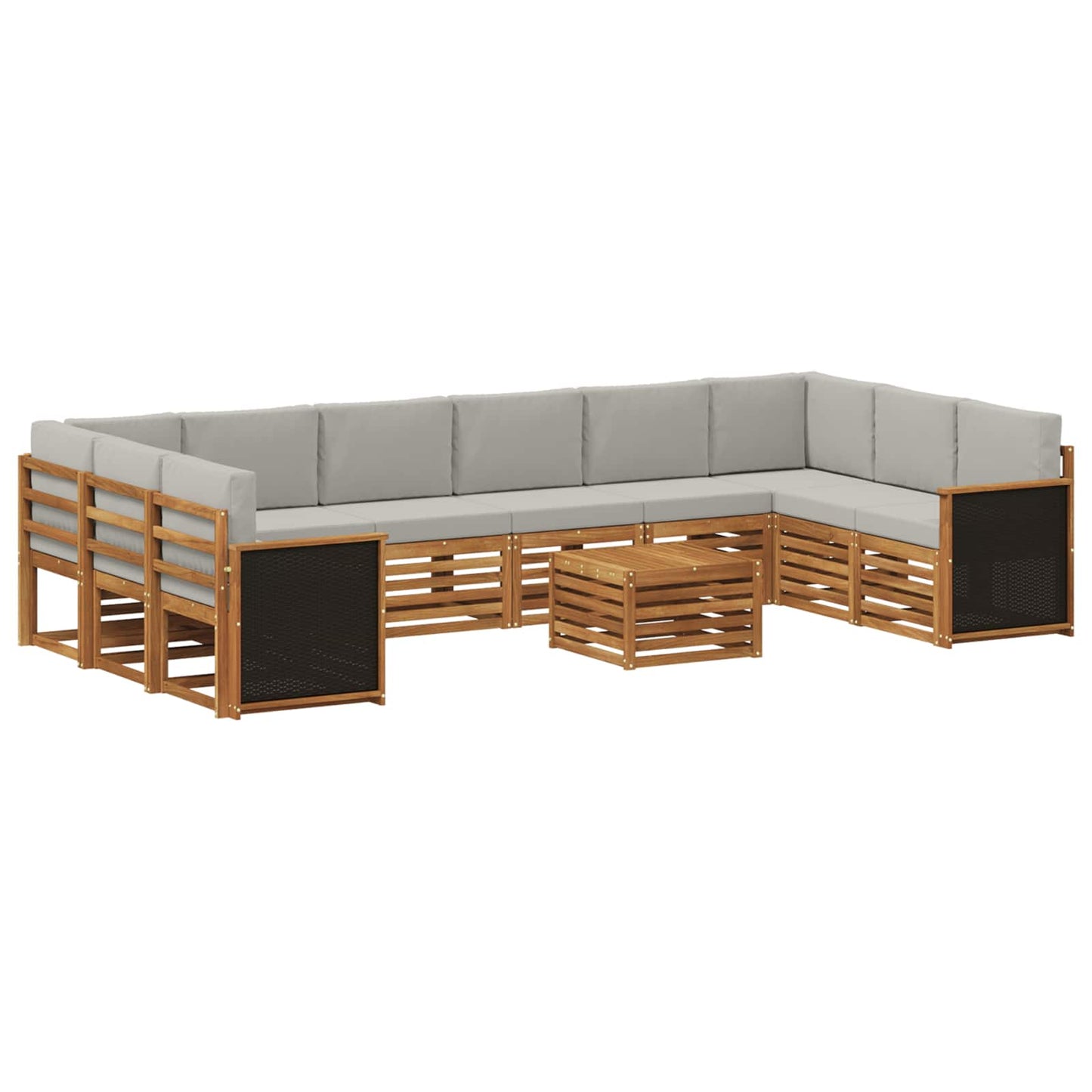 Buiten bankenset met kussen 8 pcs Naturel en lichtgrijs is nu te koop bij PeponiXL, paradijselijk wonen!