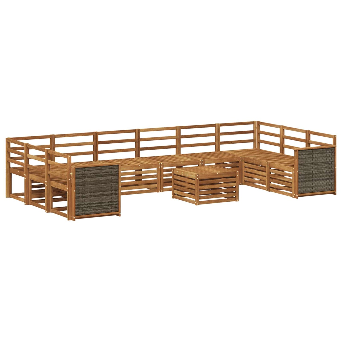 Buiten bankenset 8 pcs Naturel Massief Acaciahout is nu te koop bij PeponiXL, paradijselijk wonen!