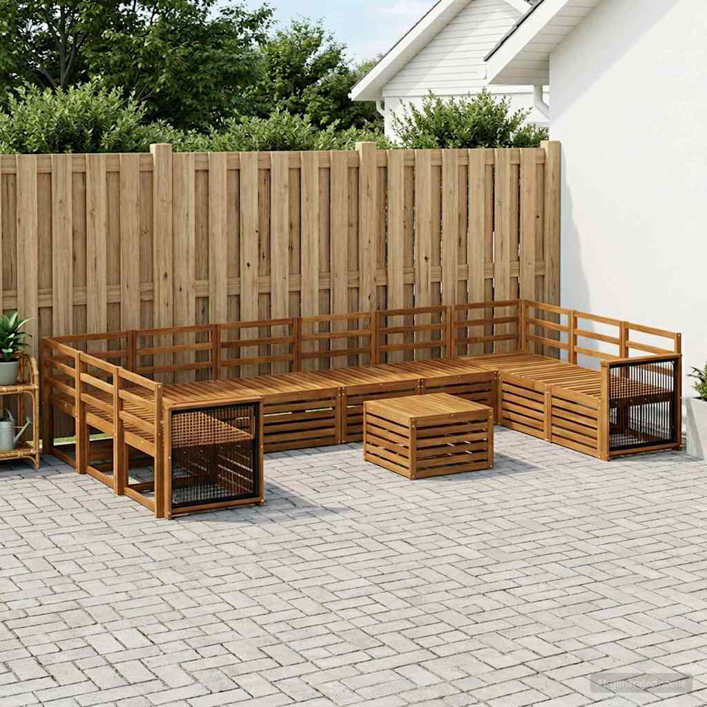 Buiten bankenset 8 pcs Naturel Massief Acaciahout is nu te koop bij PeponiXL, paradijselijk wonen!