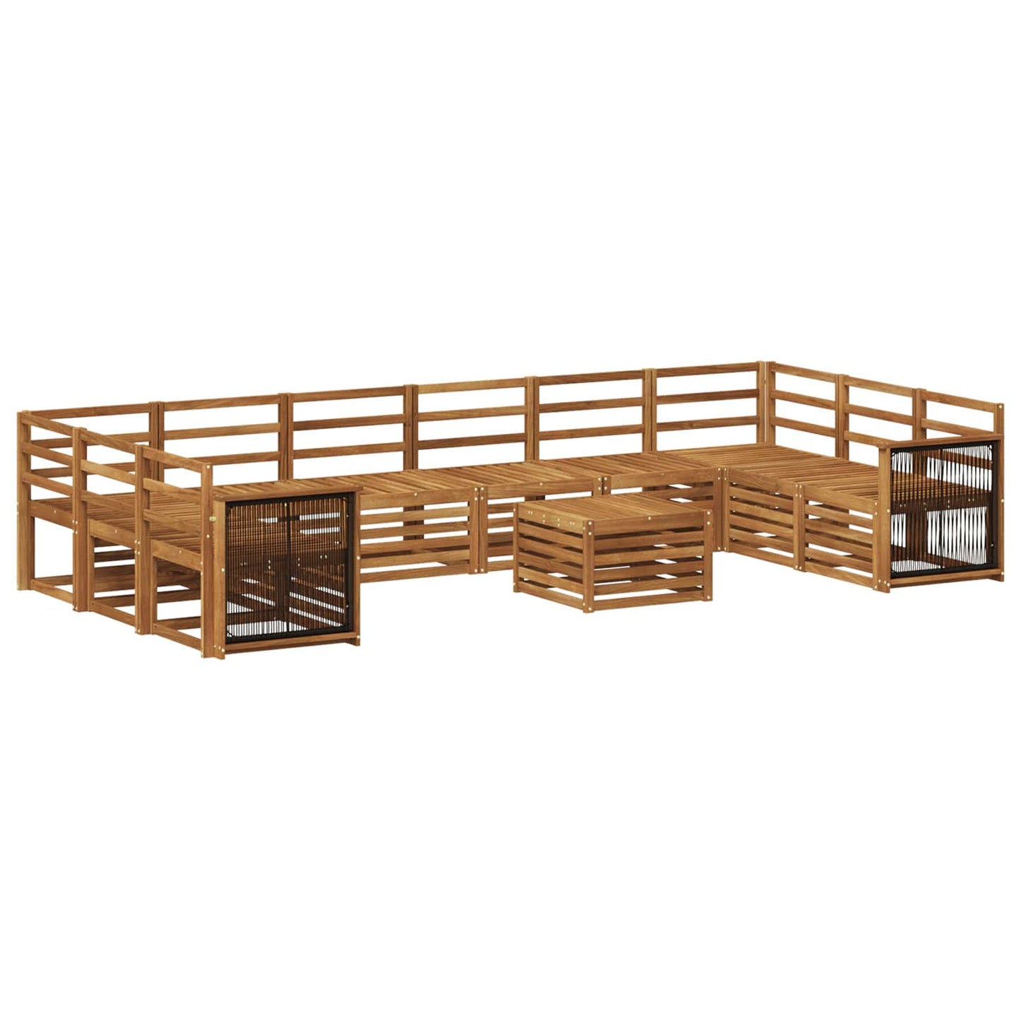 Buiten bankenset 8 pcs Naturel Massief Acaciahout is nu te koop bij PeponiXL, paradijselijk wonen!