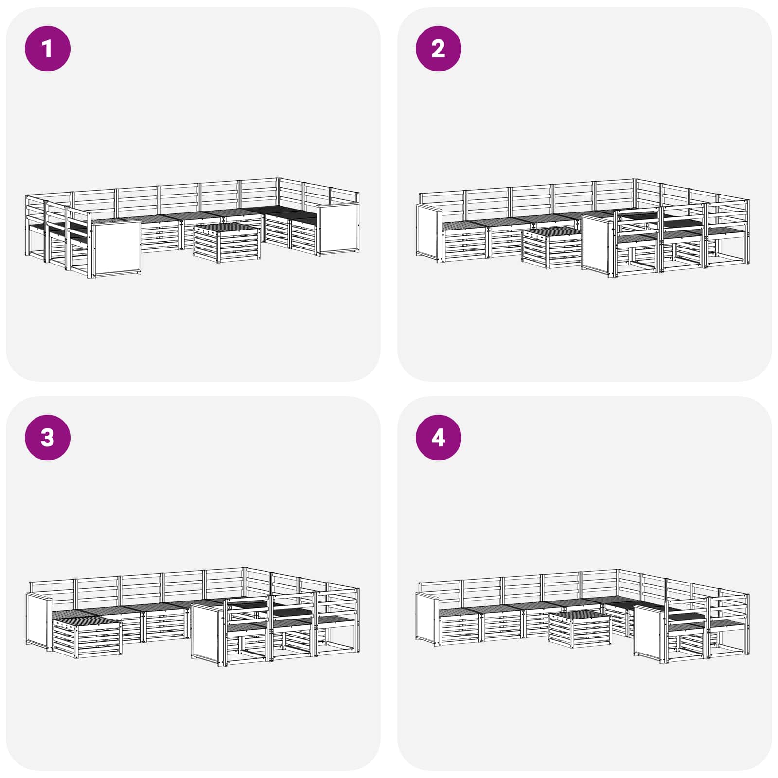 Buiten bankenset 8 pcs Naturel Massief Acaciahout is nu te koop bij PeponiXL, paradijselijk wonen!