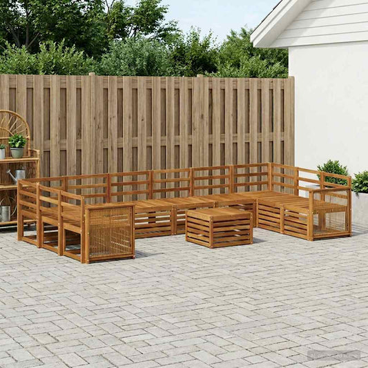 Buiten bankenset 8 pcs Naturel Massief Acaciahout is nu te koop bij PeponiXL, paradijselijk wonen!