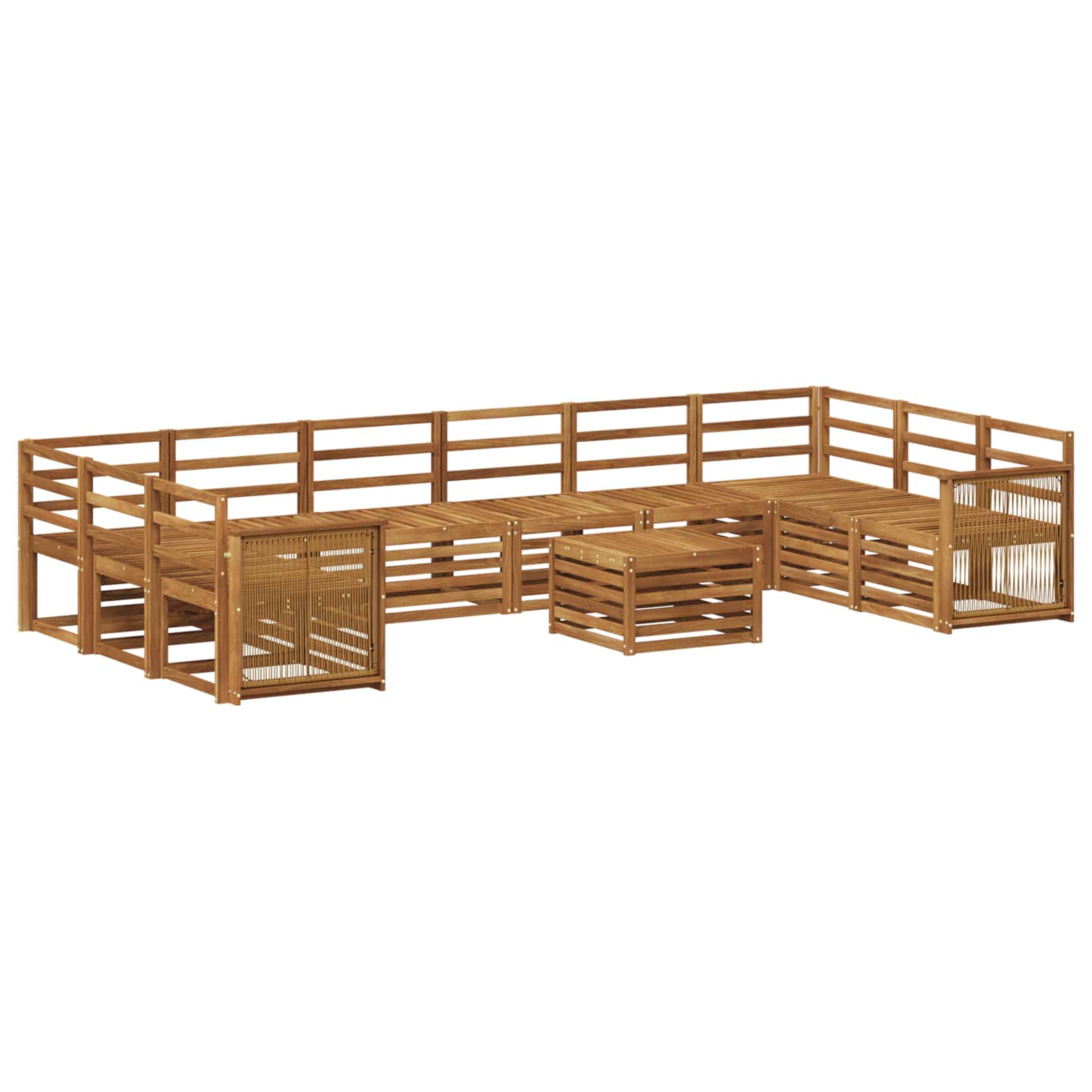 Buiten bankenset 8 pcs Naturel Massief Acaciahout is nu te koop bij PeponiXL, paradijselijk wonen!
