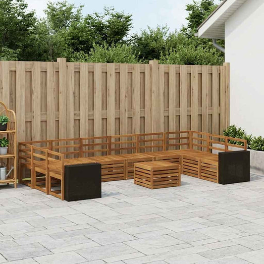 Buiten bankenset 11 pcs Naturel Massief Acaciahout is nu te koop bij PeponiXL, paradijselijk wonen!