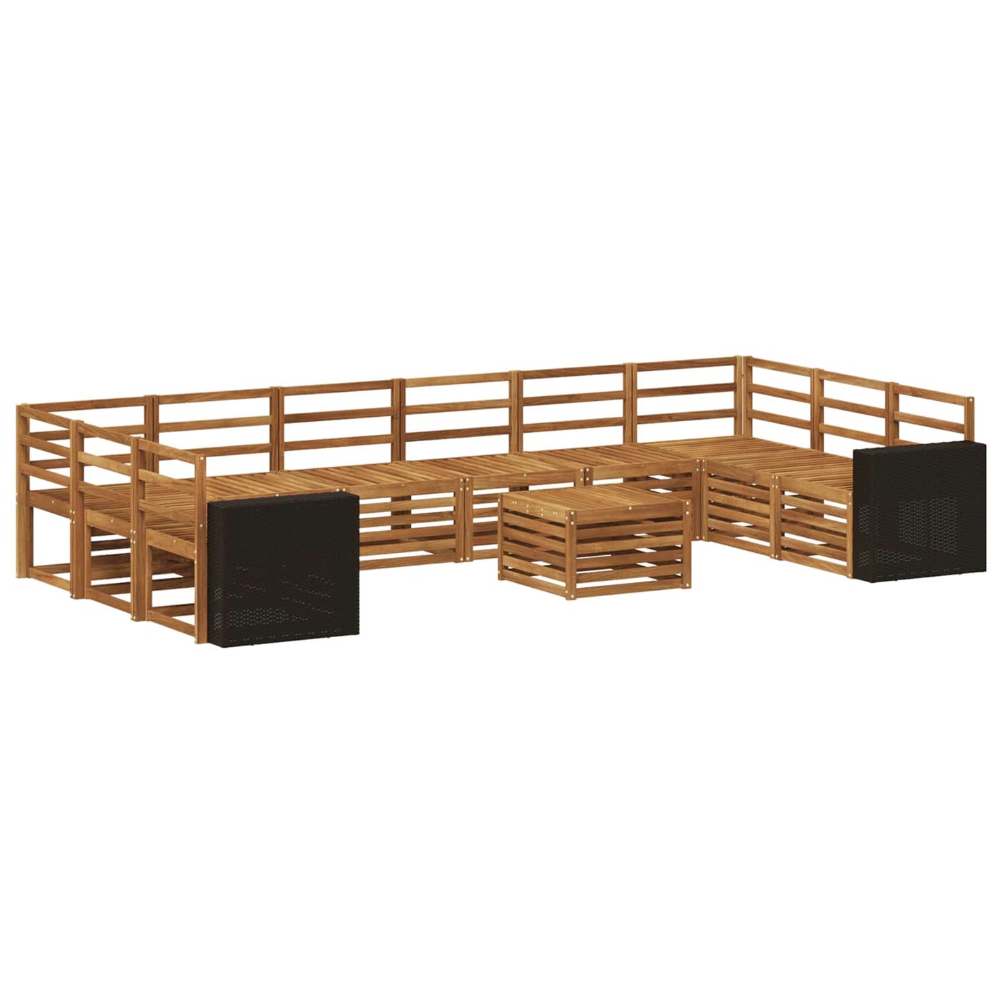 Buiten bankenset 11 pcs Naturel Massief Acaciahout is nu te koop bij PeponiXL, paradijselijk wonen!