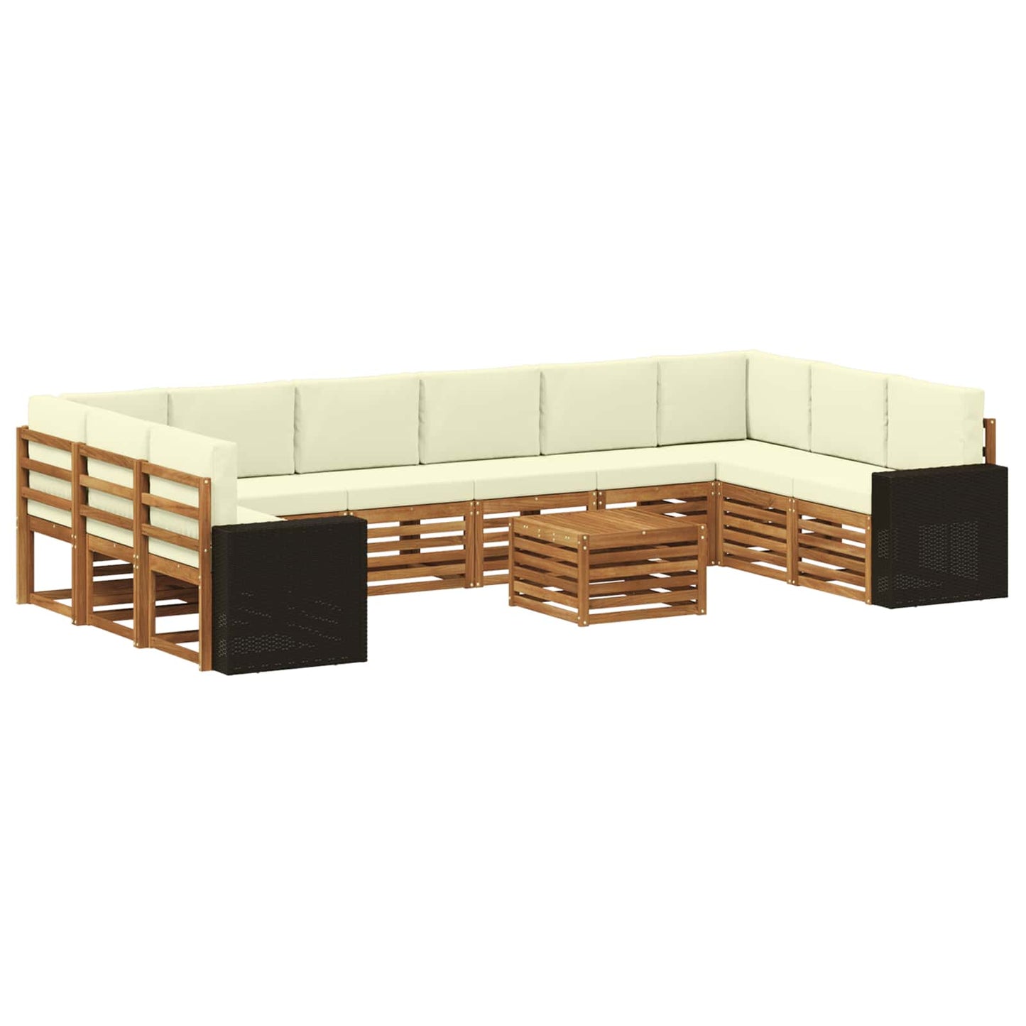 Buiten bankenset 11 pcs Natuurlijk en Crème Polyester is nu te koop bij PeponiXL, paradijselijk wonen!
