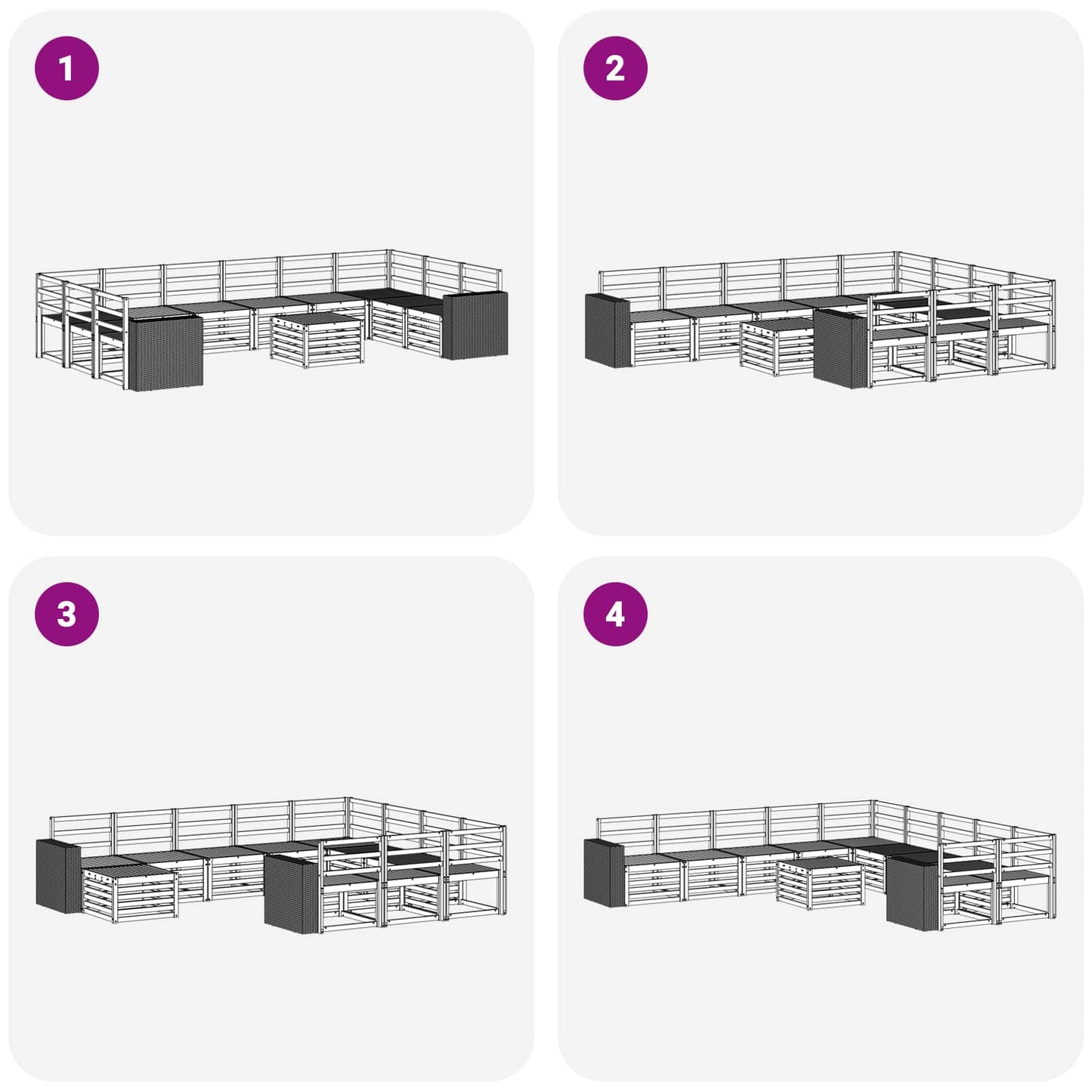 Buiten bankenset 11 pcs Naturel Massief Acaciahout is nu te koop bij PeponiXL, paradijselijk wonen!