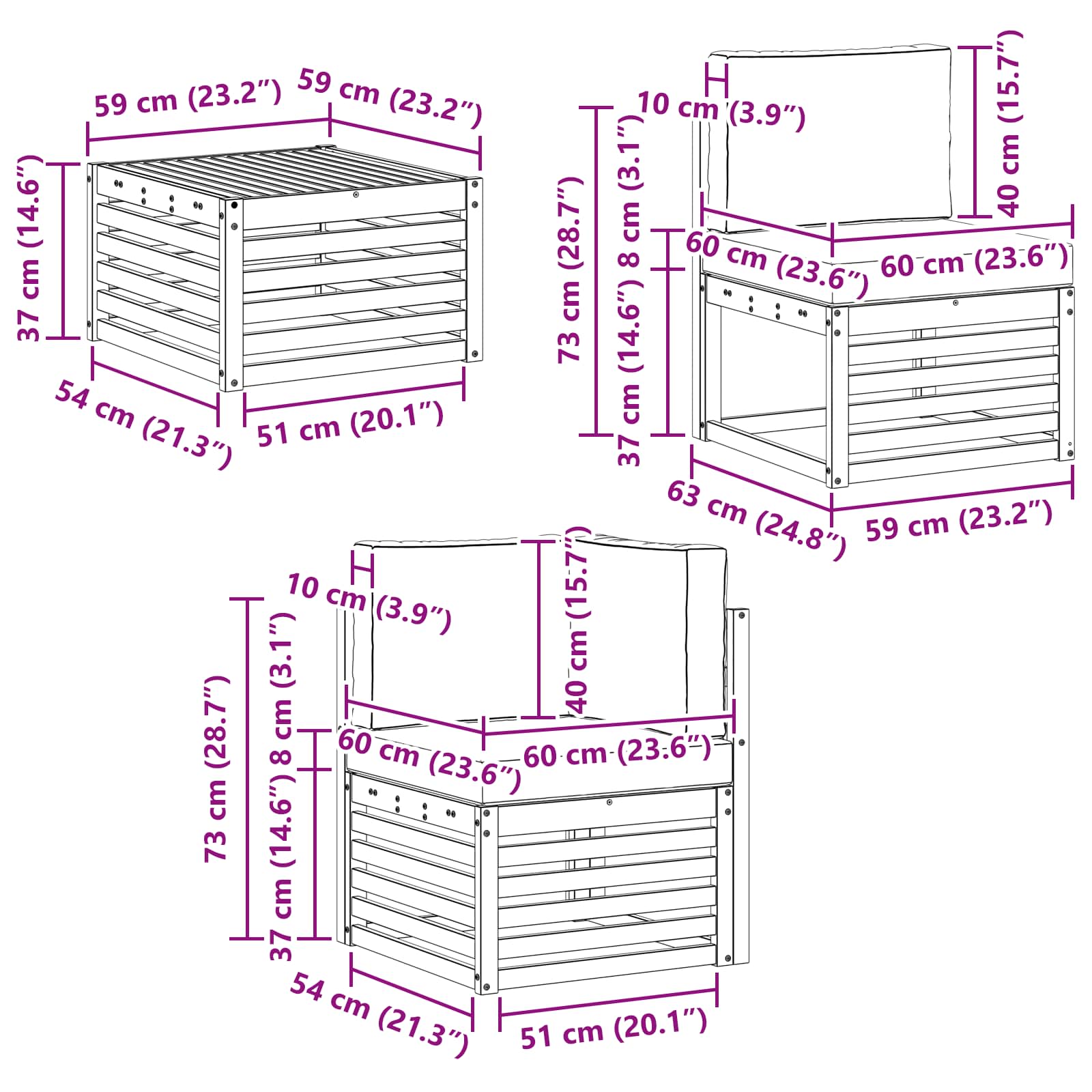 Buiten bankenset 11 pcs Natuurlijk en Antraciet Polyester is nu te koop bij PeponiXL, paradijselijk wonen!