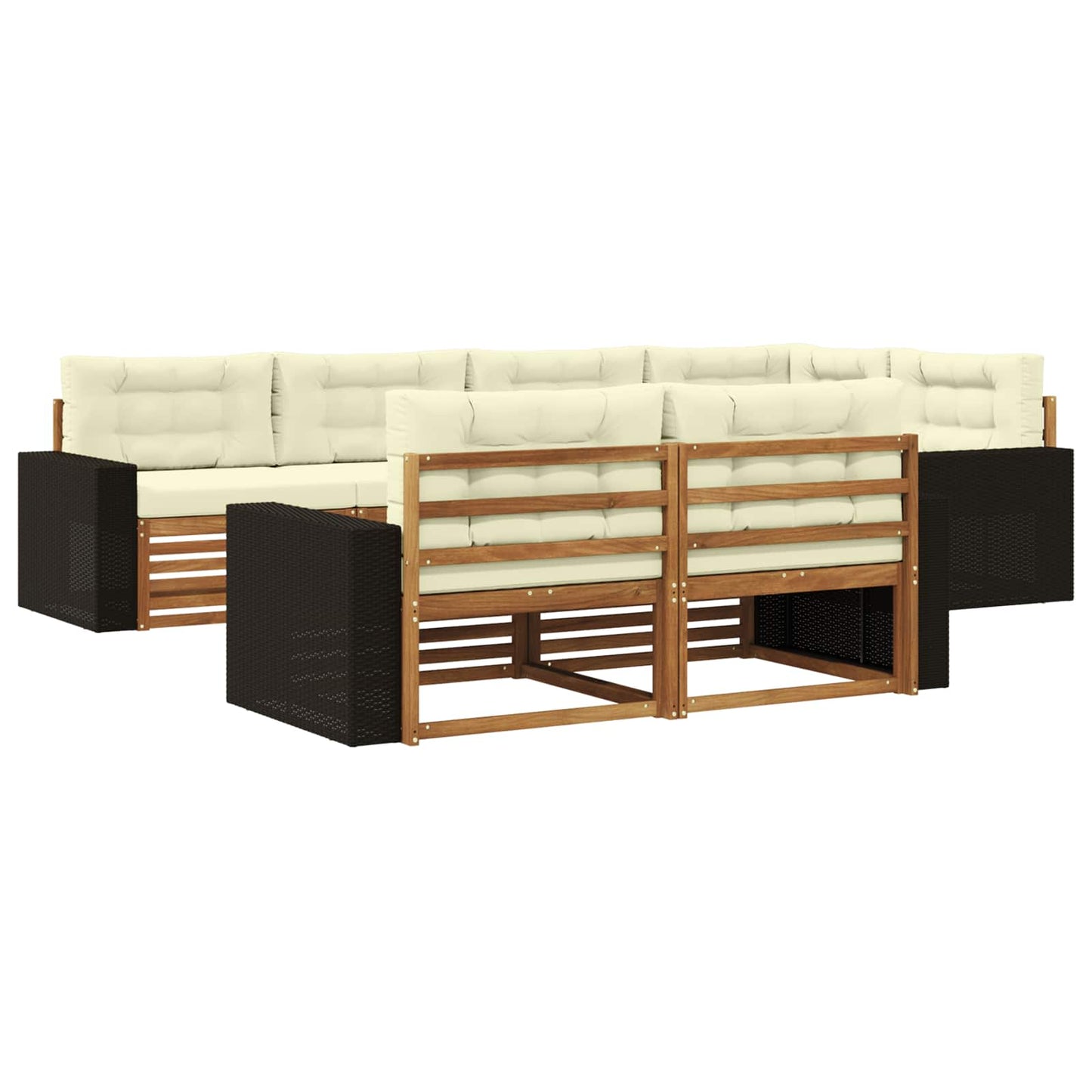 Buiten bankenset met kussen 7 pcs Natuurlijk en Crème is nu te koop bij PeponiXL, paradijselijk wonen!