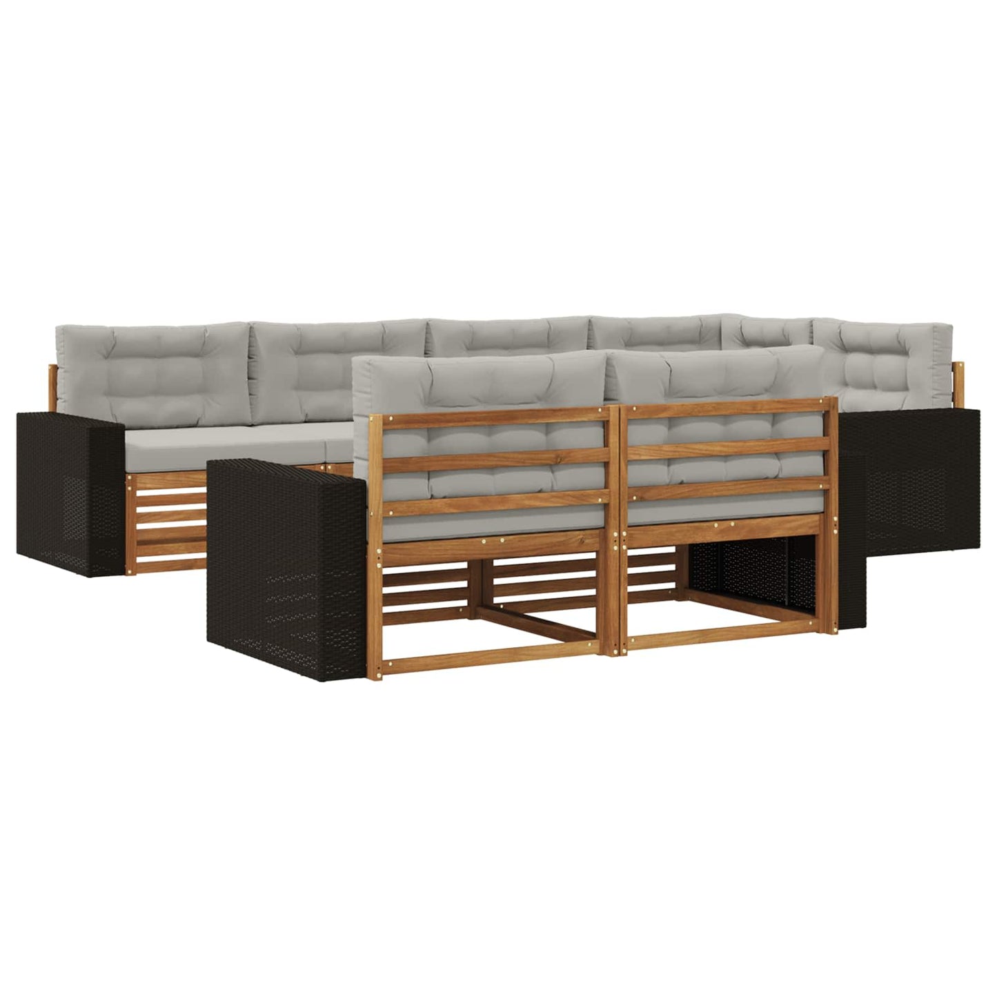 Buiten bankenset met kussen 7 pcs Naturel en lichtgrijs is nu te koop bij PeponiXL, paradijselijk wonen!