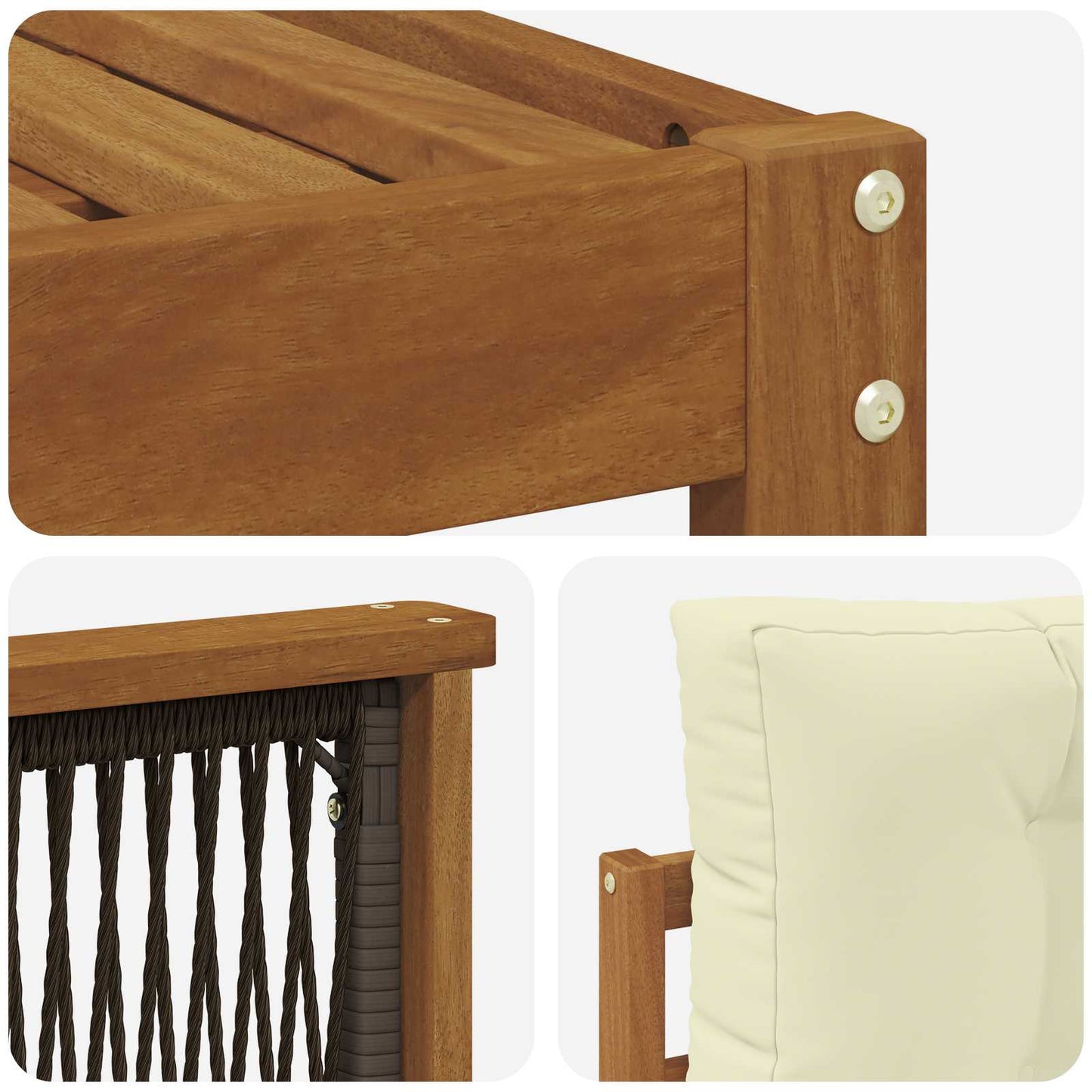 Sofa-Sets met kussen 6 pcs Massief Acaciahout is nu te koop bij PeponiXL, paradijselijk wonen!
