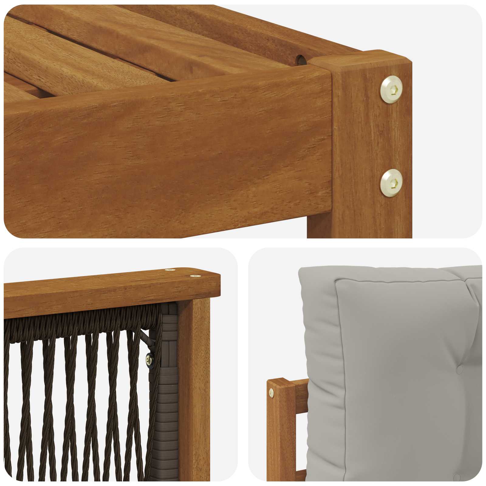 Sofa-Sets met kussen 6 pcs Massief Acaciahout is nu te koop bij PeponiXL, paradijselijk wonen!