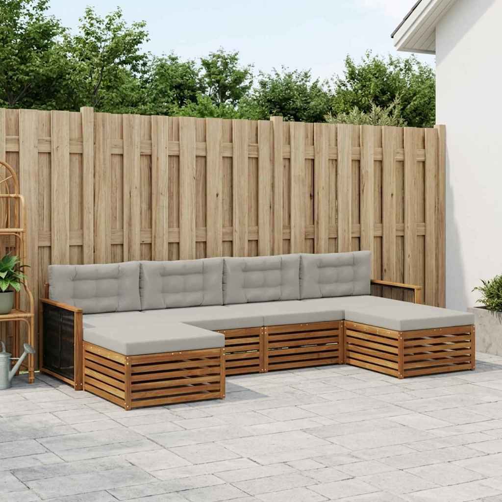 Sofa-Sets met kussen 6 pcs Massief Acaciahout is nu te koop bij PeponiXL, paradijselijk wonen!