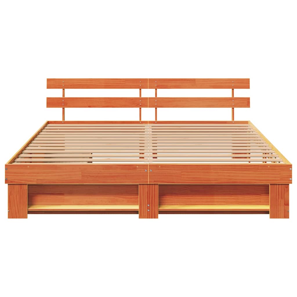 Bedframe met lade Wasbruin 200 x 200 cm Massief grenenhout is nu te koop bij PeponiXL, paradijselijk wonen!