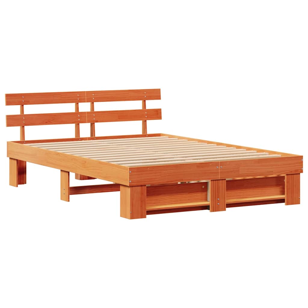 Bedframe met lade Wasbruin 150 x 200 cm Massief grenenhout is nu te koop bij PeponiXL, paradijselijk wonen!