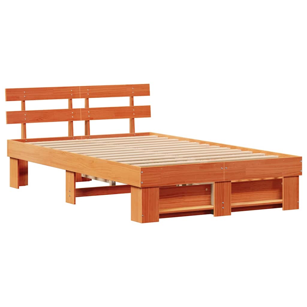 Bedframe met lade Wasbruin 135 x 190 cm Massief grenenhout is nu te koop bij PeponiXL, paradijselijk wonen!