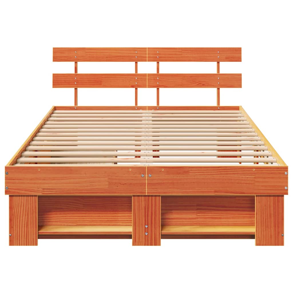 Bedframe met lade Wasbruin 135 x 190 cm Massief grenenhout is nu te koop bij PeponiXL, paradijselijk wonen!