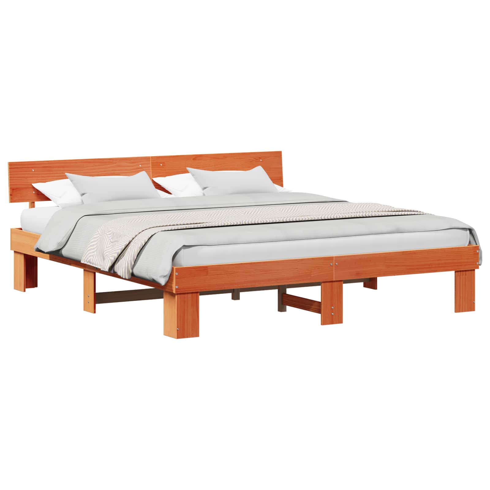 Bedframe Wasbruin 200 x 200 cm Massief grenenhout is nu te koop bij PeponiXL, paradijselijk wonen!
