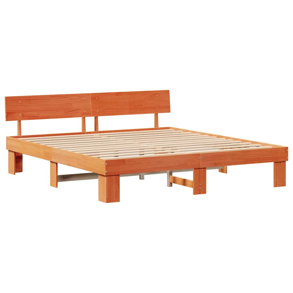 Bedframe Wasbruin 200 x 200 cm Massief grenenhout is nu te koop bij PeponiXL, paradijselijk wonen!