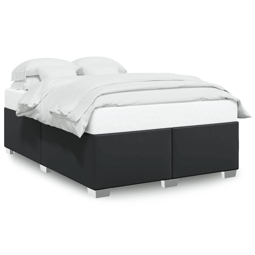 Bedframe zonder matras 137x190 cm kunstleer zwart is nu te koop bij PeponiXL, paradijselijk wonen!