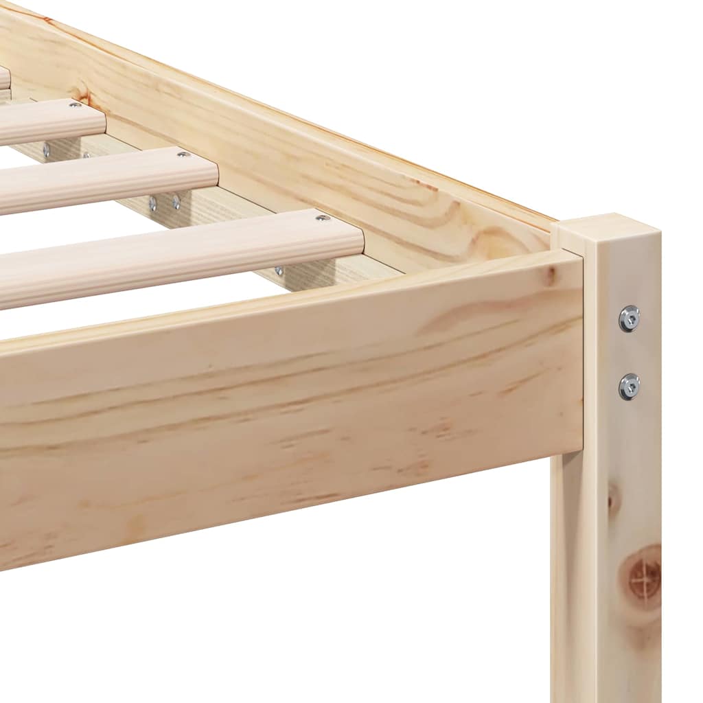 Bedframe met hoofdeinde Bruin 200 x 200 cm Massief grenenhout is nu te koop bij PeponiXL, paradijselijk wonen!