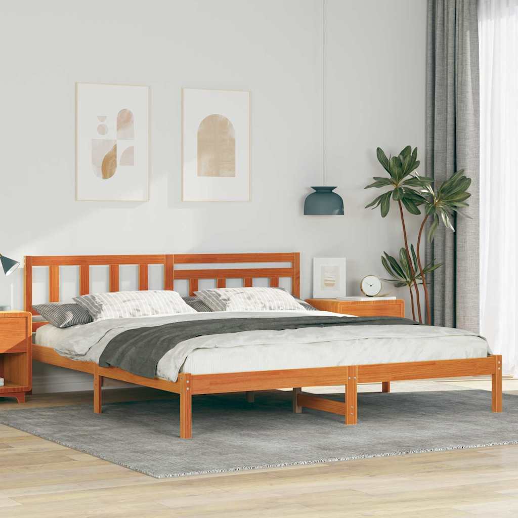 Bedframe Wasbruin 200 x 200 cm Massief grenenhout is nu te koop bij PeponiXL, paradijselijk wonen!