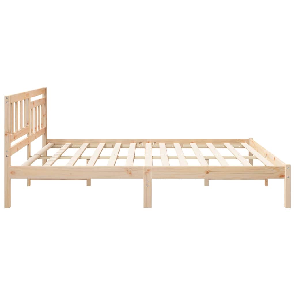 Bedframe met hoofdeinde Bruin 180 x 200 cm Massief grenenhout is nu te koop bij PeponiXL, paradijselijk wonen!