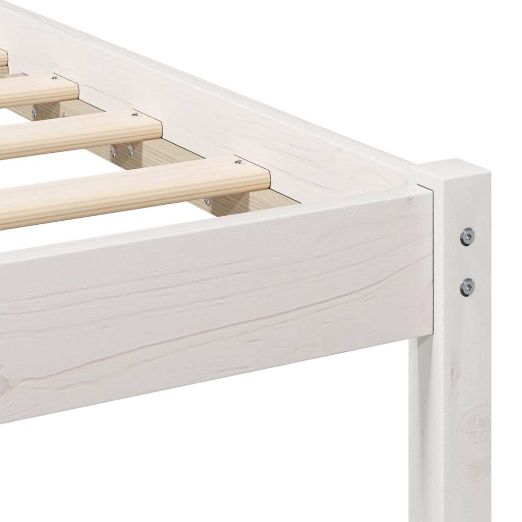 Bedframe met hoofdeinde Wit 180 x 200 cm Massief grenenhout is nu te koop bij PeponiXL, paradijselijk wonen!