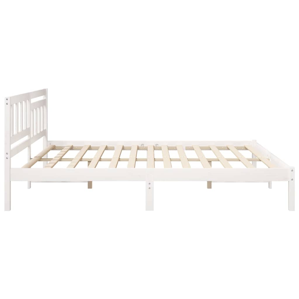 Bedframe met hoofdeinde Wit 180 x 200 cm Massief grenenhout is nu te koop bij PeponiXL, paradijselijk wonen!