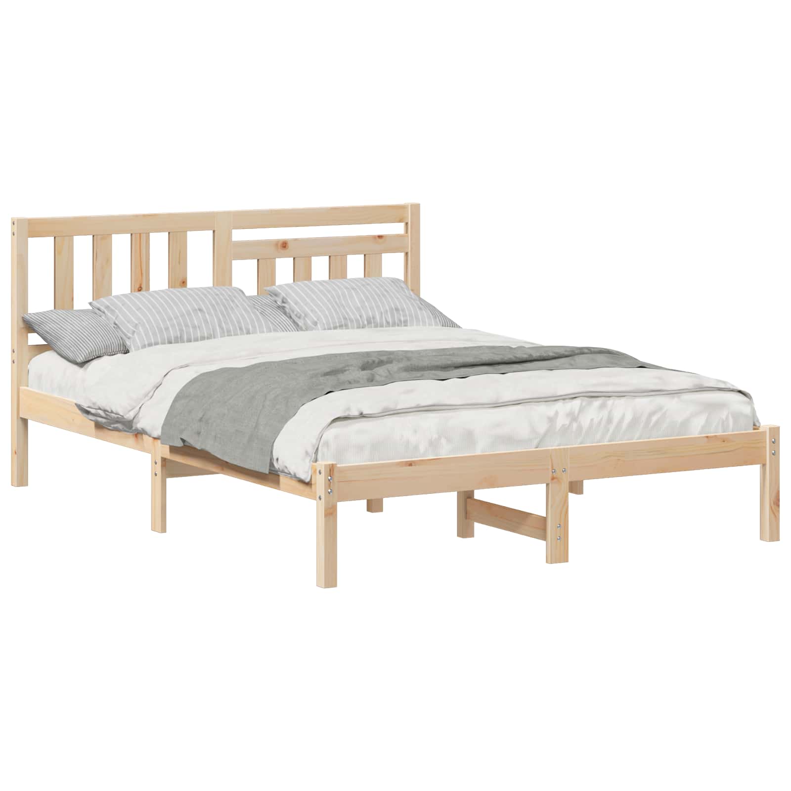 Bedframe met hoofdeinde Bruin 120 x 200 cm Massief grenenhout is nu te koop bij PeponiXL, paradijselijk wonen!
