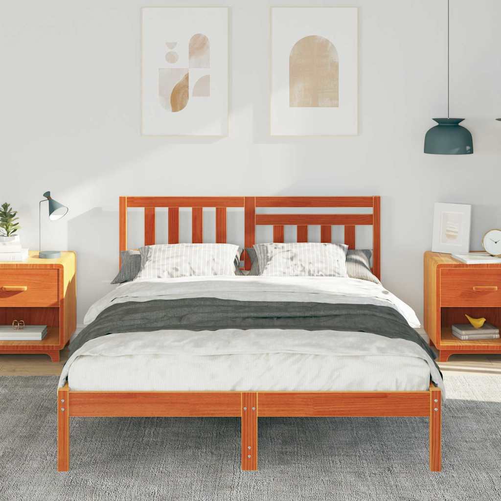 Bedframe Wasbruin 135 x 190 cm Massief grenenhout is nu te koop bij PeponiXL, paradijselijk wonen!
