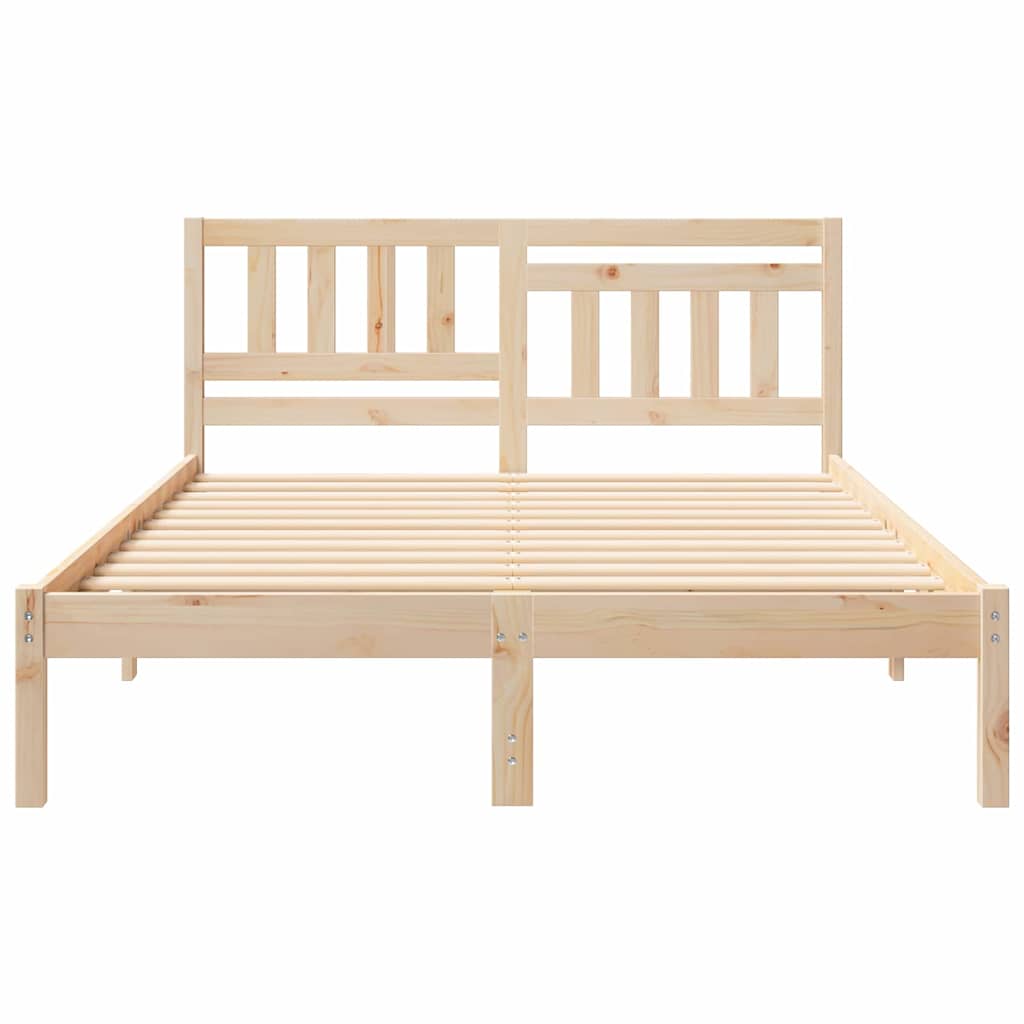 Bedframe met hoofdeinde Bruin 120 x 190 cm Massief grenenhout is nu te koop bij PeponiXL, paradijselijk wonen!