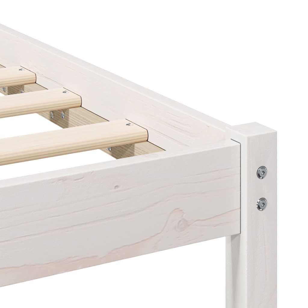 Bedframe met hoofdeinde Wit 120 x 190 cm Massief grenenhout is nu te koop bij PeponiXL, paradijselijk wonen!