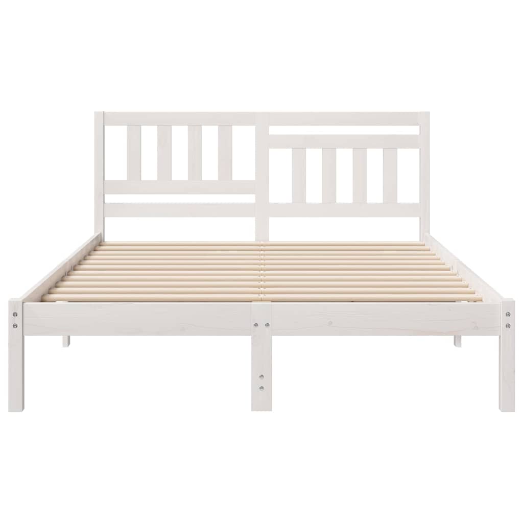 Bedframe met hoofdeinde Wit 120 x 190 cm Massief grenenhout is nu te koop bij PeponiXL, paradijselijk wonen!