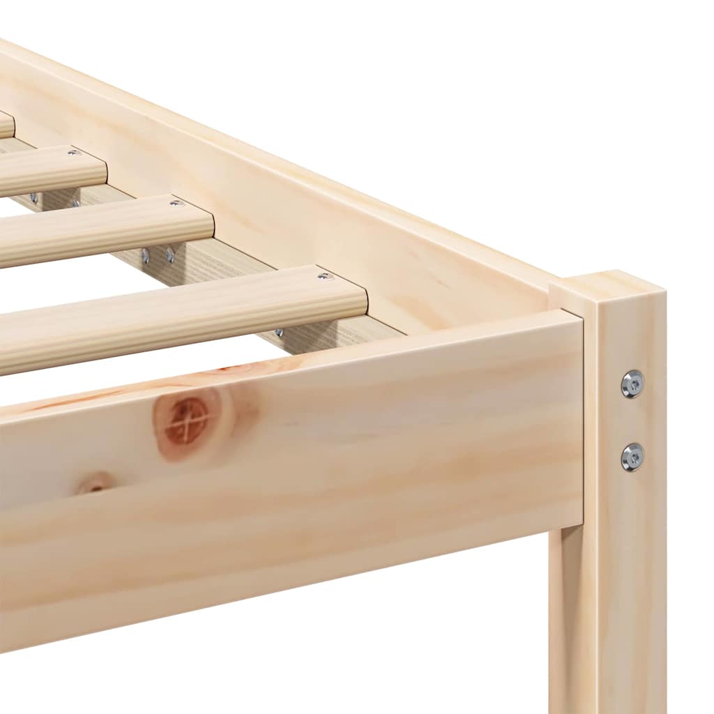 Bedframe met hoofdeinde Bruin 90 x 200 cm Massief grenenhout is nu te koop bij PeponiXL, paradijselijk wonen!
