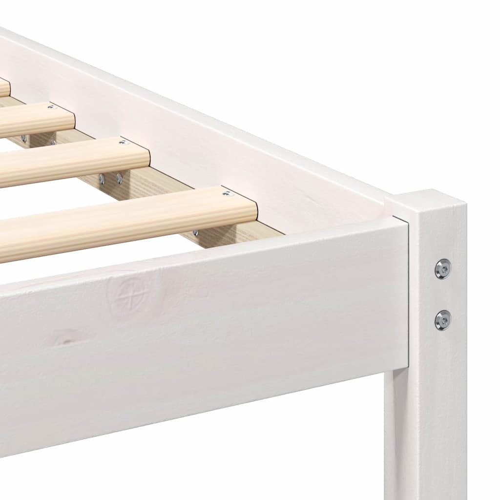 Bedframe met hoofdeinde Wit 90 x 200 cm Massief grenenhout is nu te koop bij PeponiXL, paradijselijk wonen!